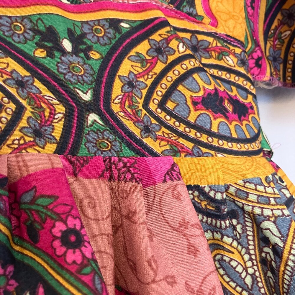 70's-style silk caftan, knee length - Picture 8 of 9